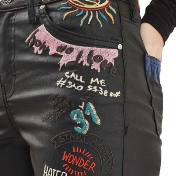 TOPSHOP Jamie High Waist Ankle Grazer Moto NWT - Picture 3 of 13